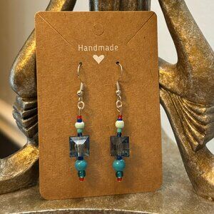 Coastal Mosaic Beaded Drop Earrings